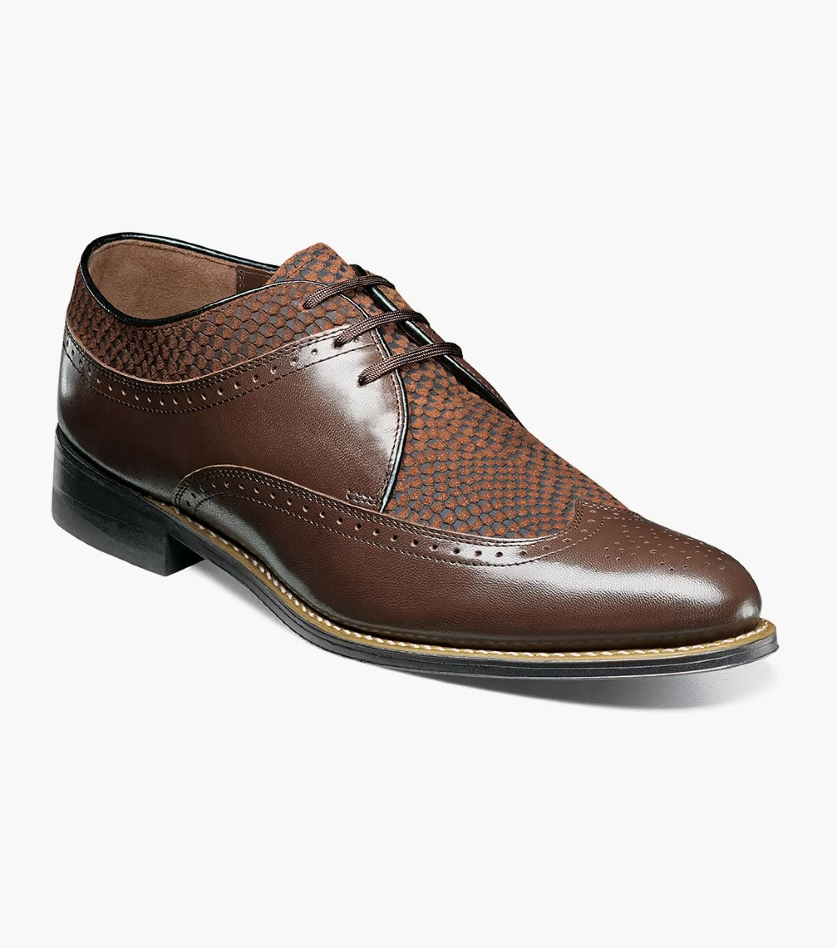 Stacy Adams Wingtips>Dayton Python Print Wingtip Oxford