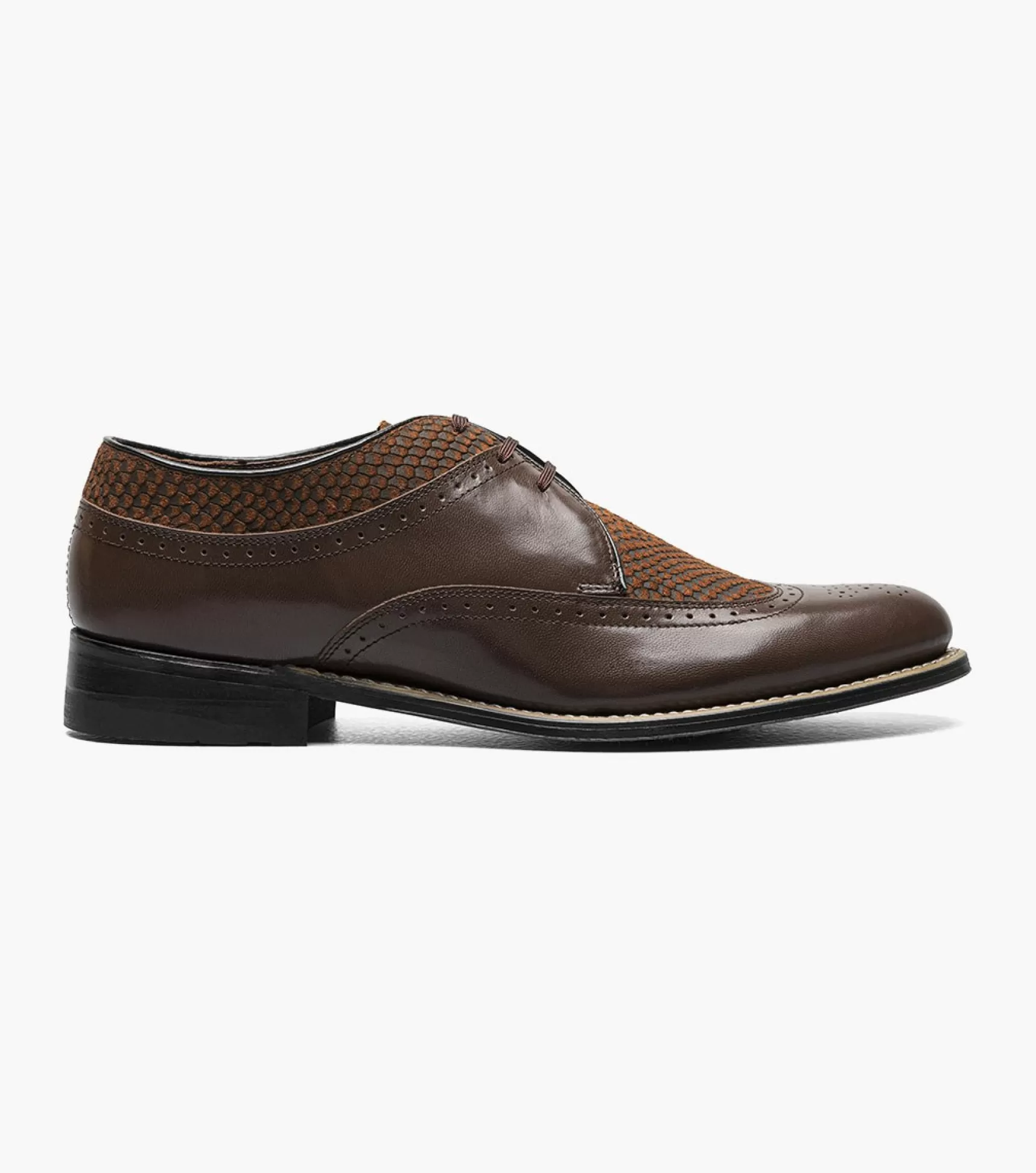 Stacy Adams Wingtips>Dayton Python Print Wingtip Oxford