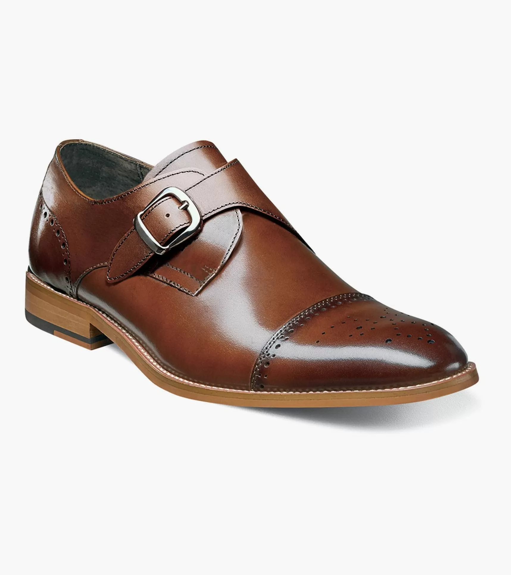 Stacy Adams Dress>Duncan Cap Toe Monk Strap