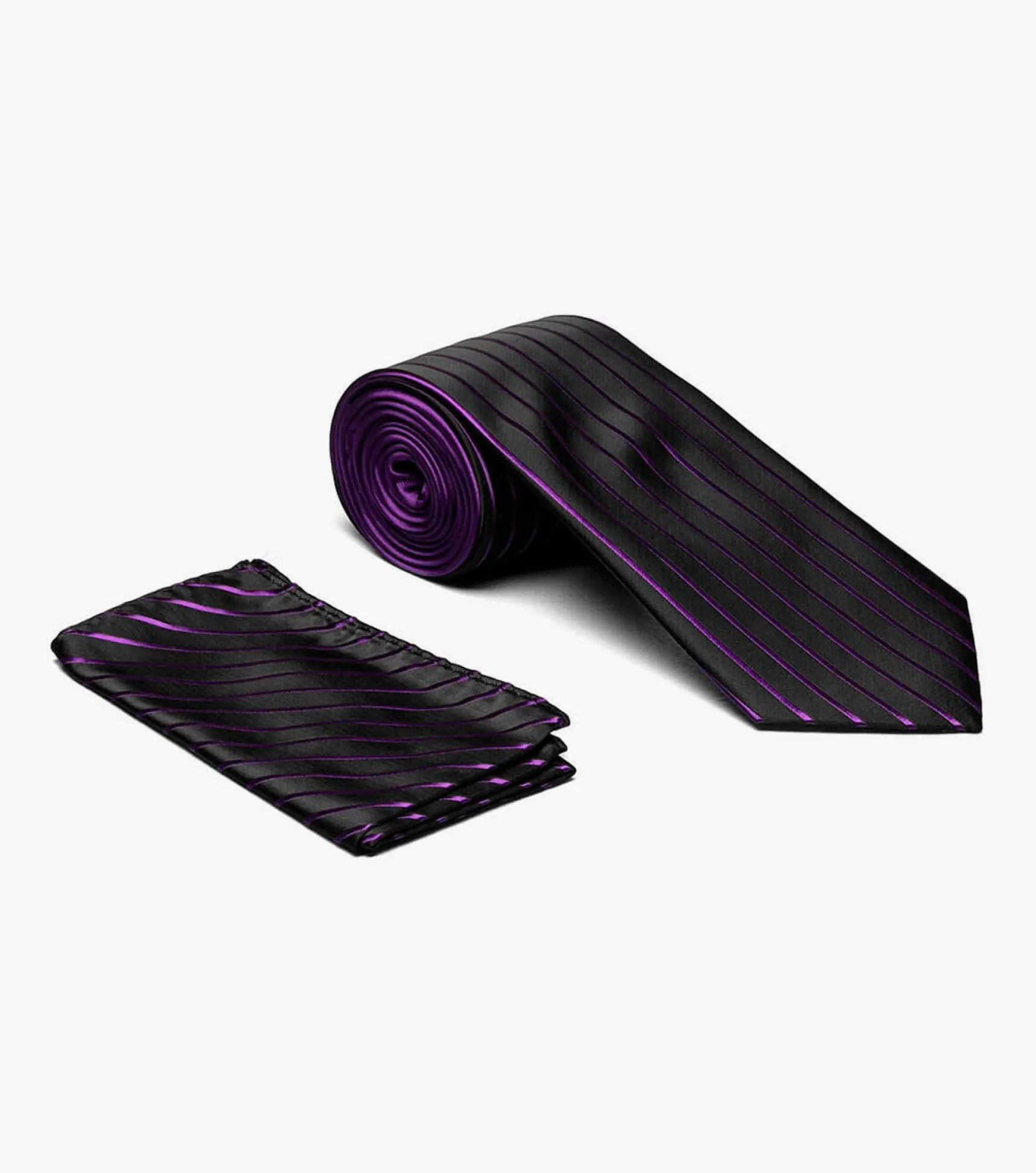 Stacy Adams Ties>Formal Purple Tie & Hanky Set