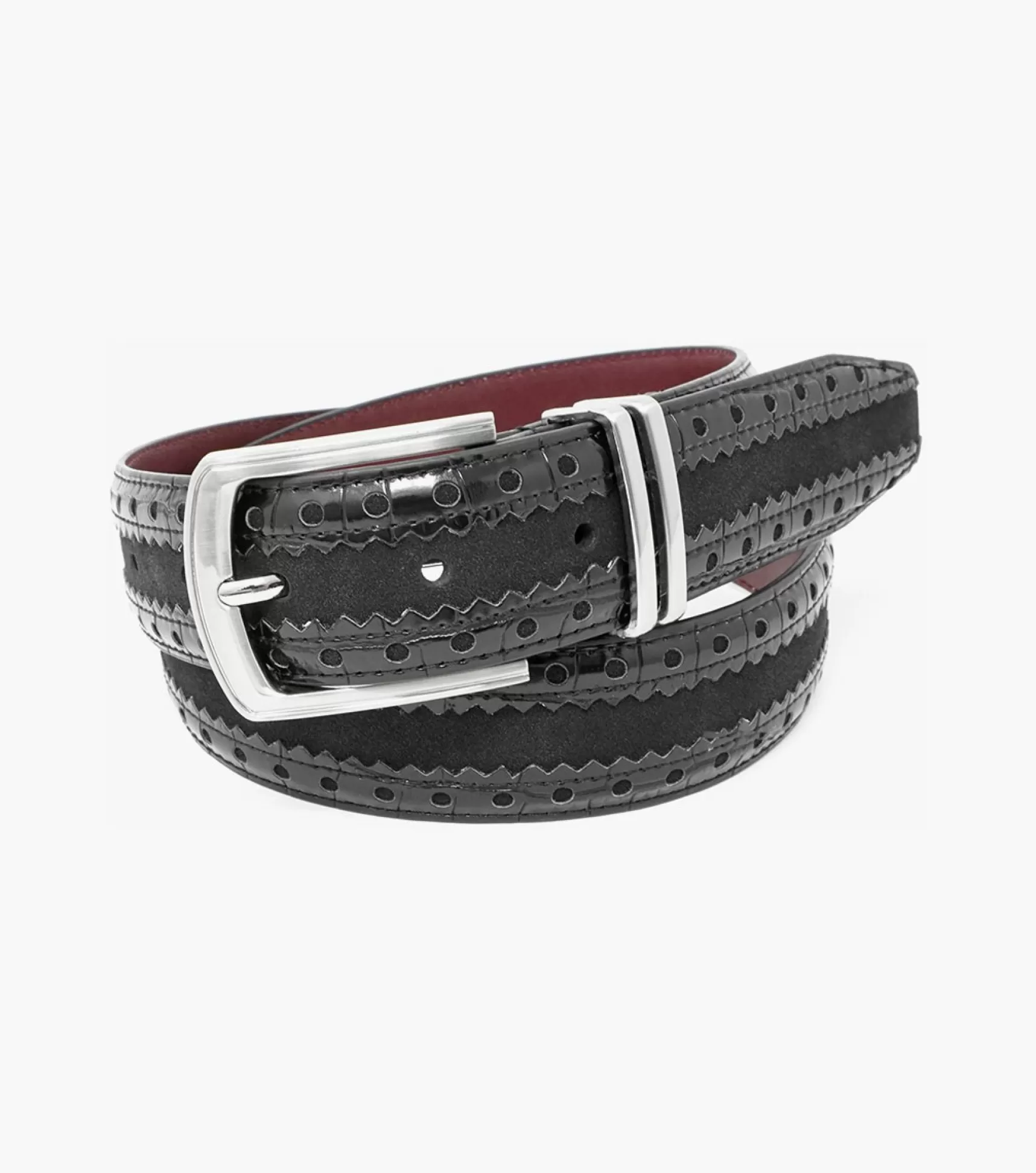 Stacy Adams Belts>Gustavo Mixed Material Belt