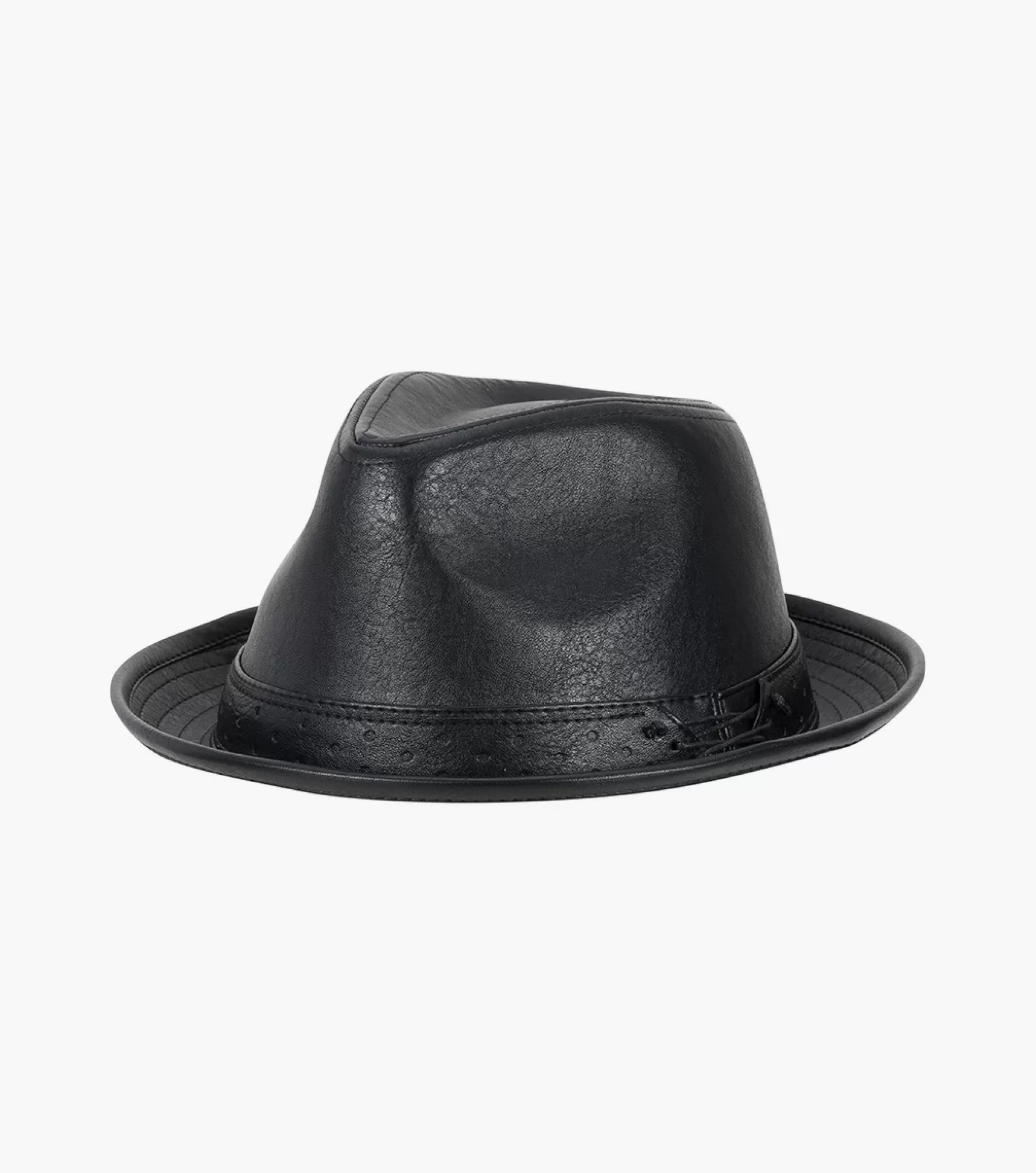 Stacy Adams Hats>Halden Fedora Vegan Leather Pinch Front Hat