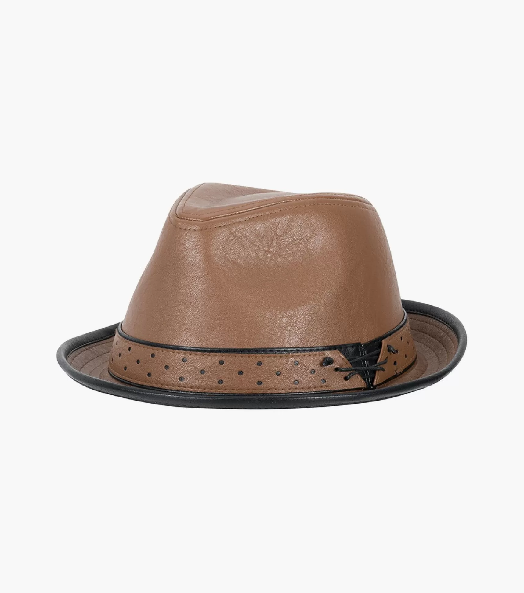 Stacy Adams Hats>Halden Fedora Vegan Leather Pinch Front Hat