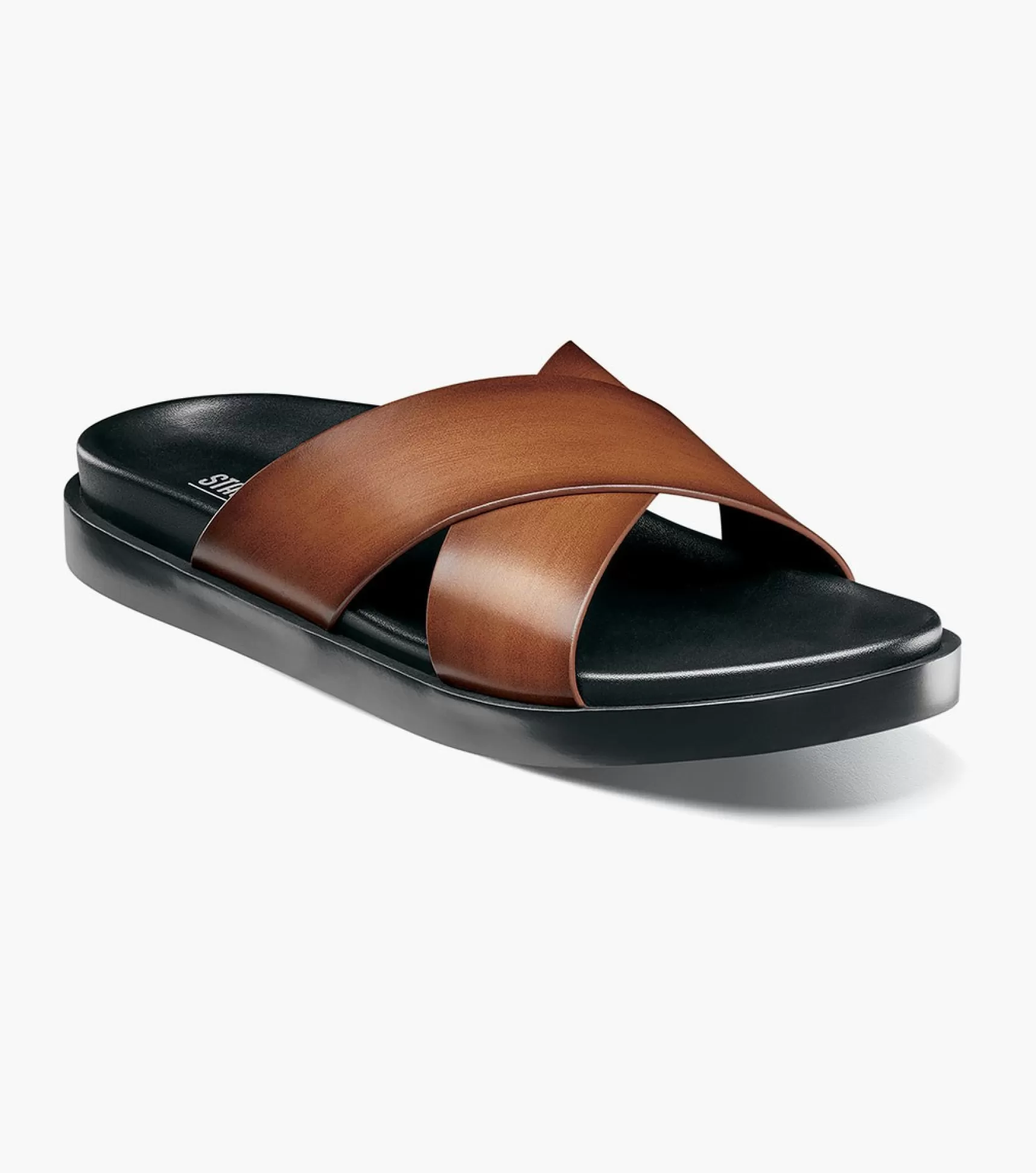 Stacy Adams Sandals>Montel Cross Strap Slide Sandal