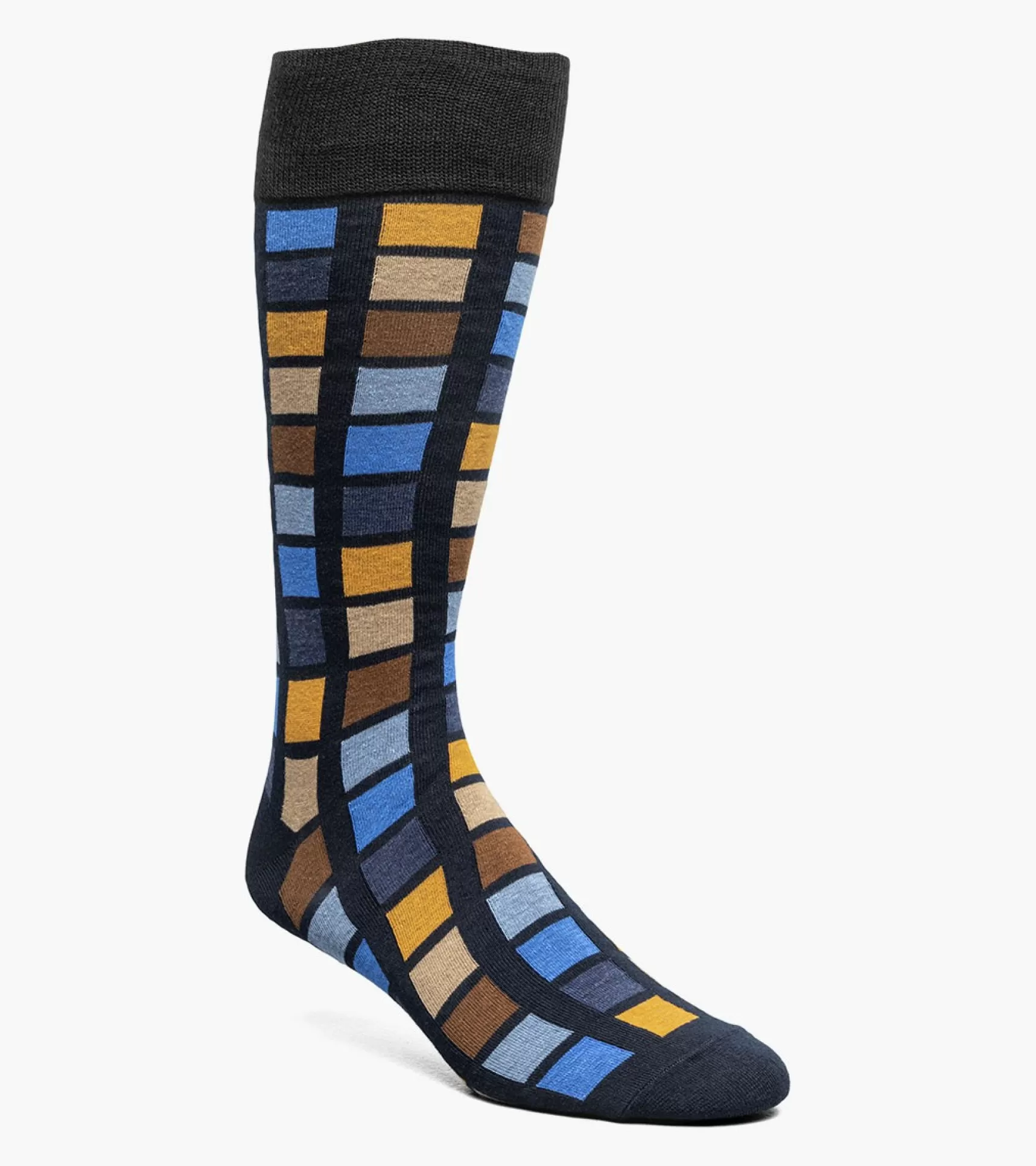 Stacy Adams Socks>Multi-Color Block Men\\'S Crew Dress Socks