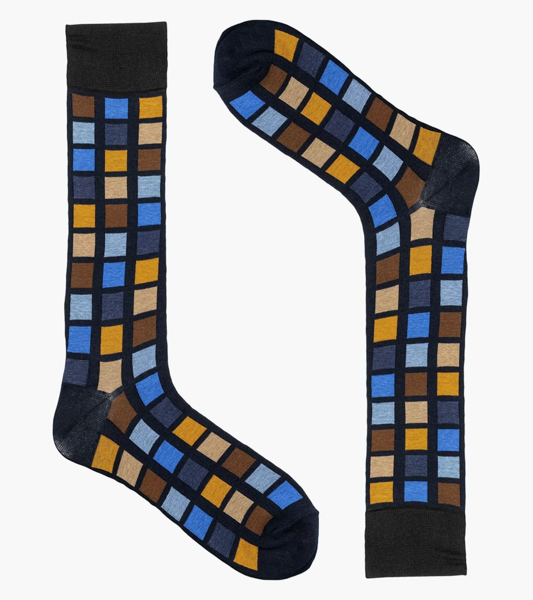 Stacy Adams Socks>Multi-Color Block Men\\'S Crew Dress Socks