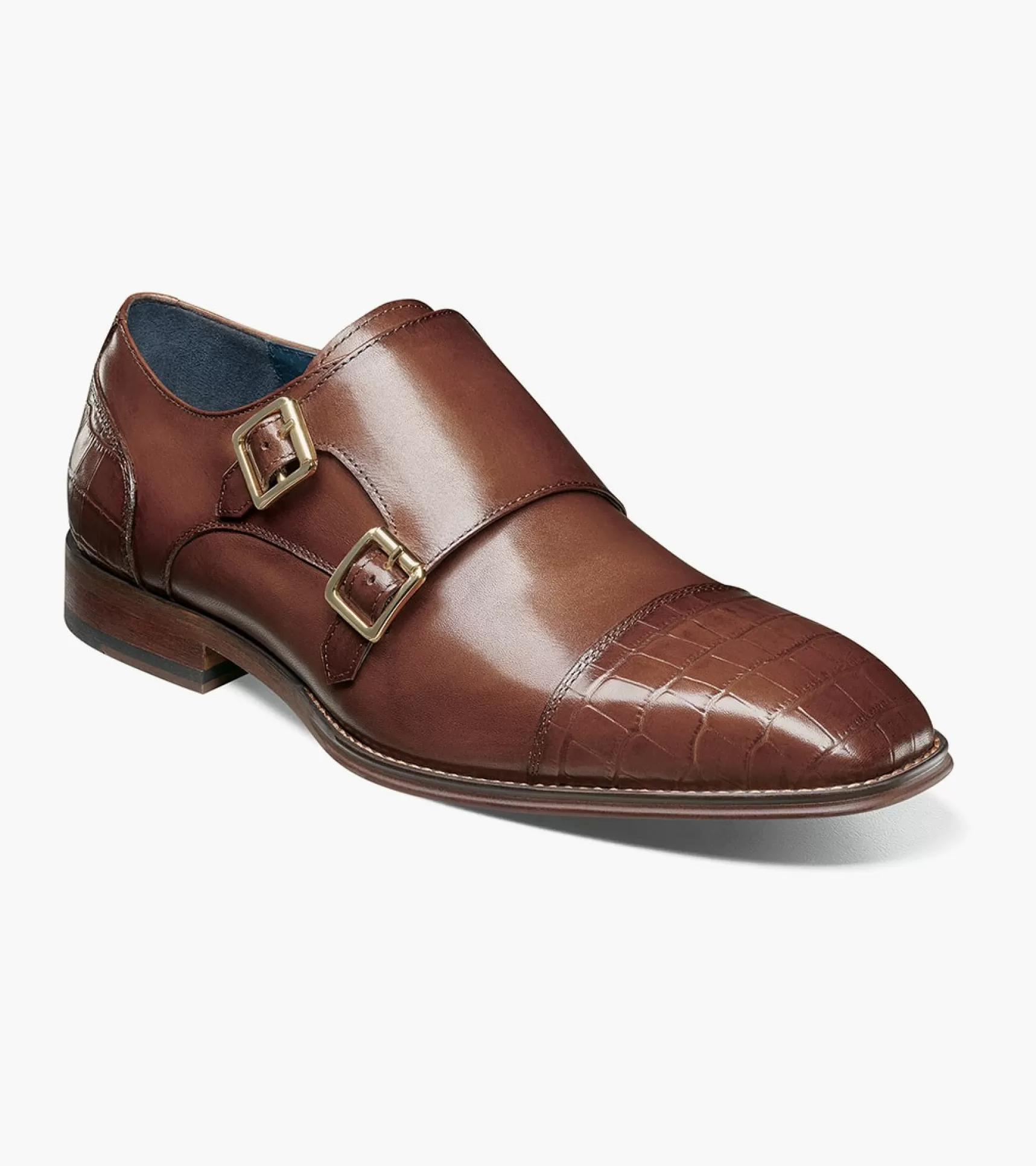 Stacy Adams Dress>Pierson Cap Toe Double Monk Strap