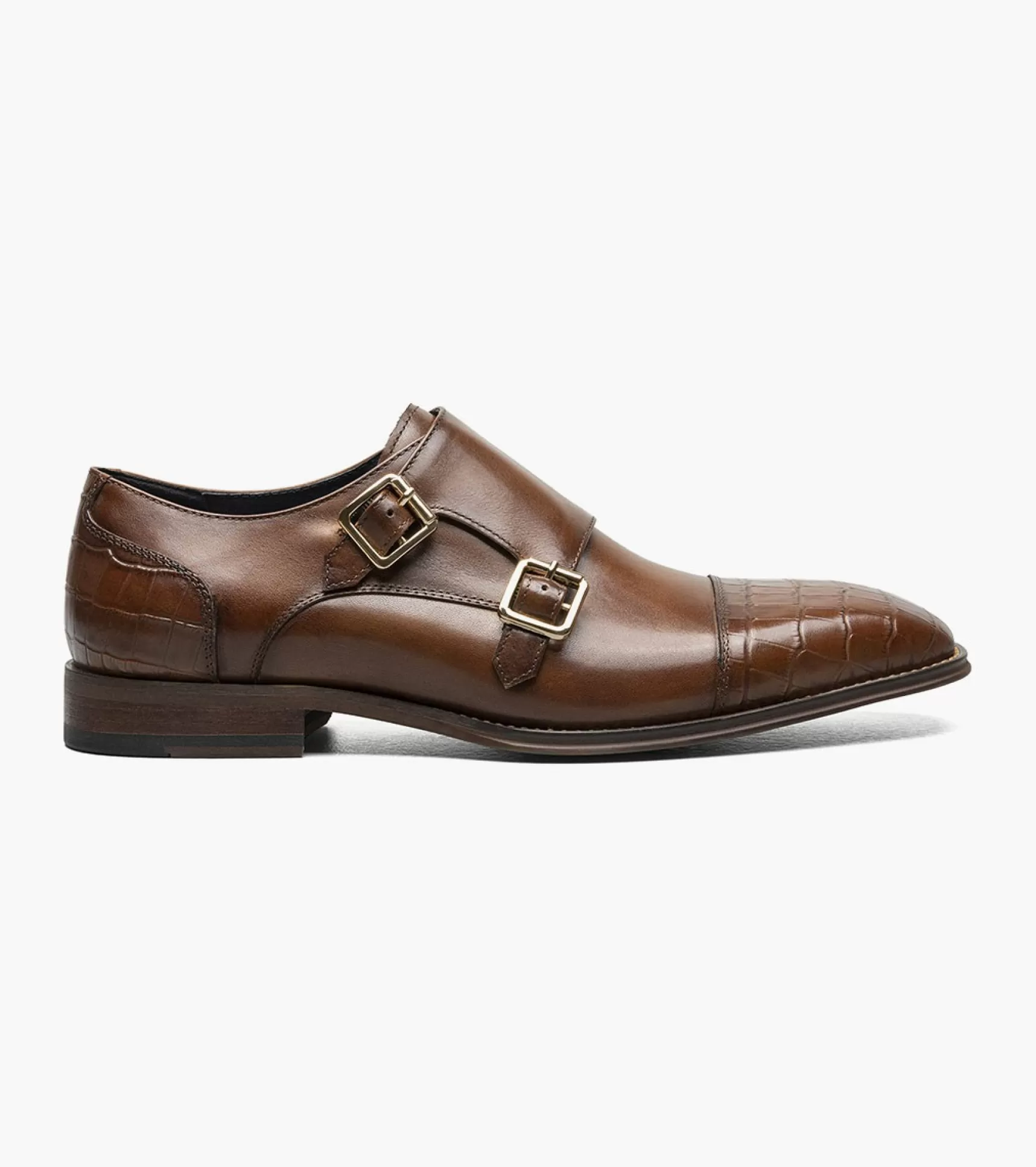 Stacy Adams Dress>Pierson Cap Toe Double Monk Strap